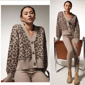 NWT Monrow Leopard Oversized Cardigan